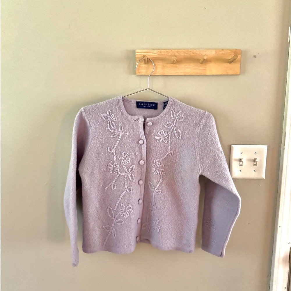 Karen Scott 100% wool cardigan